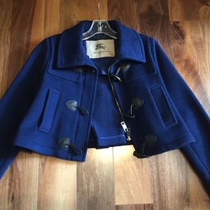 Burberry London Cropped Wool Duffle Jacket - US 6